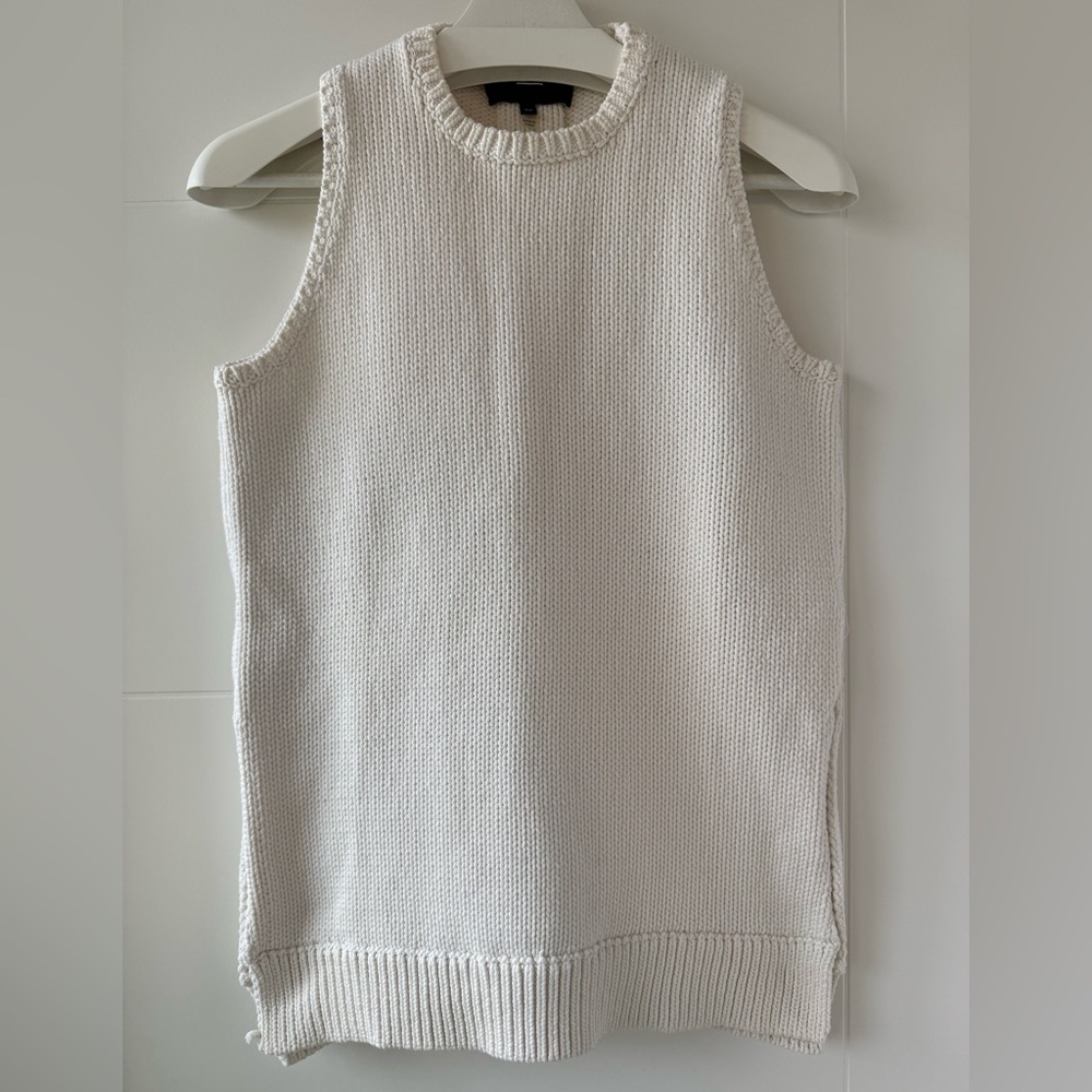 Line - Sleeveless Cream Knit Sweater